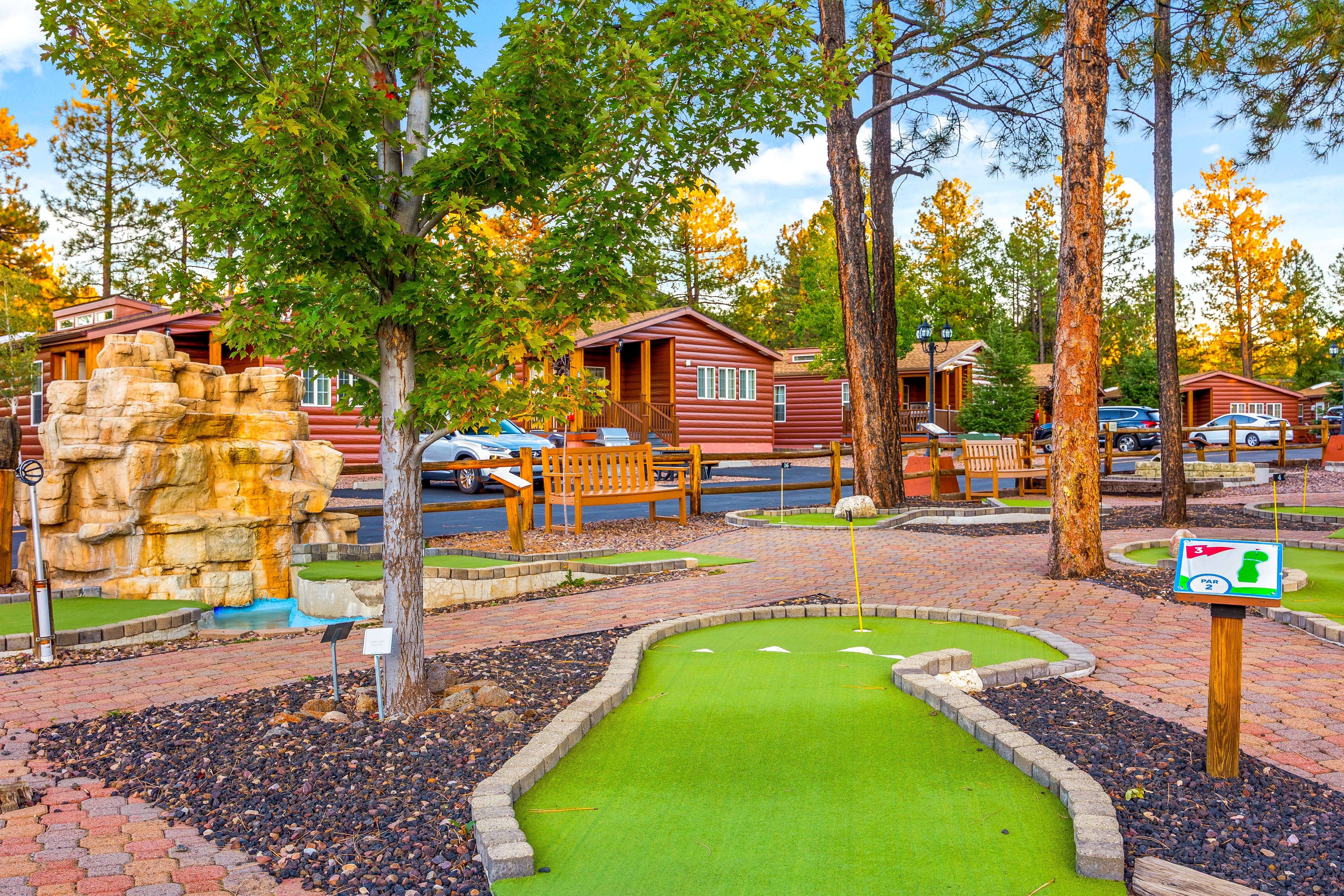 Mini golf course among the pines